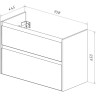Тумба LEMARK COMBI 100 см под раковину, подвесная/напольная, 2 ящика, фасад Дуб кантри, корпус белый LM03C100T-dub